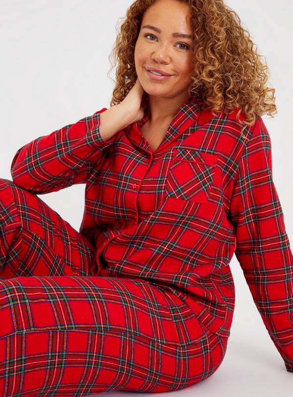 Girls red check pyjamas hot sale